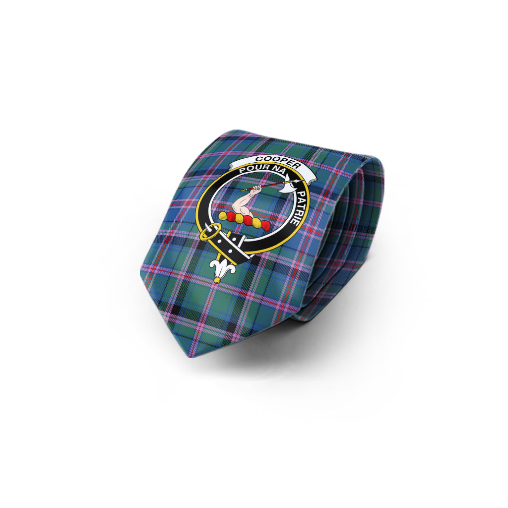 Cooper Tartan Classic Necktie with Family Crest - Tartan Vibes Clothing