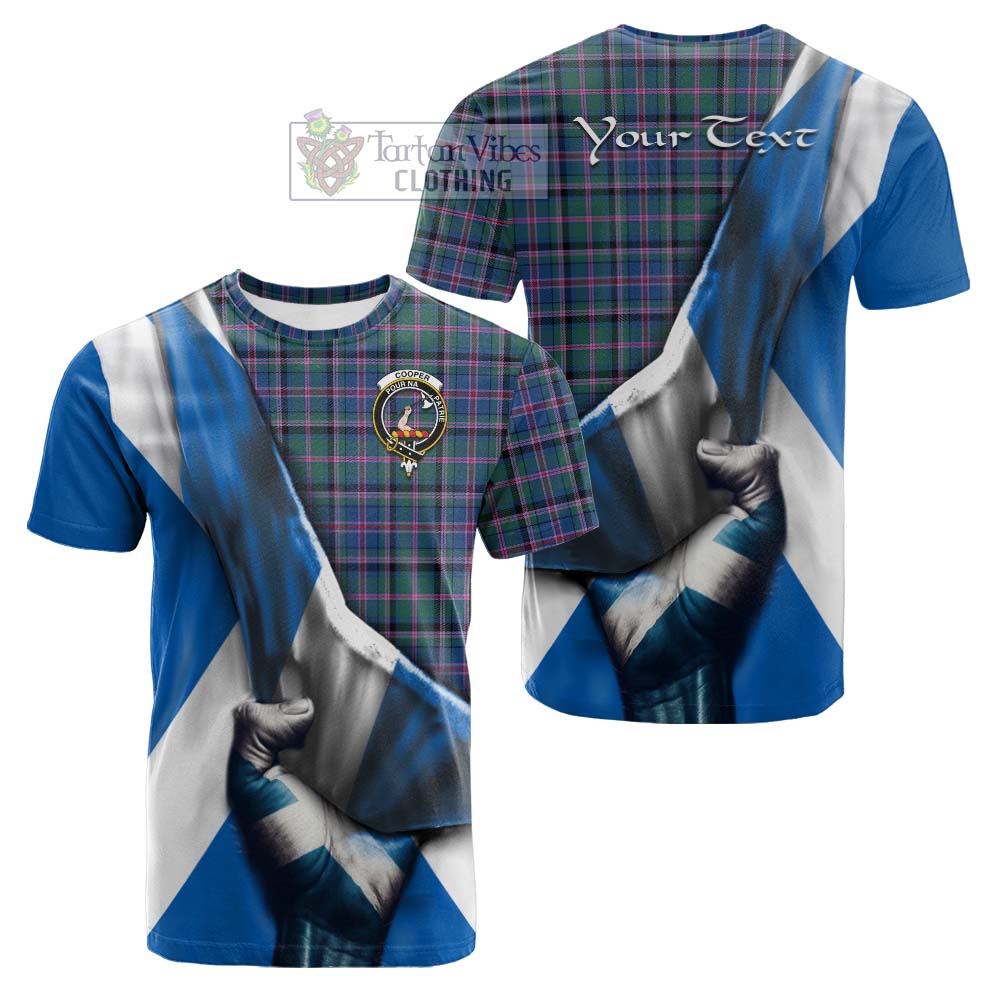 Tartan Vibes Clothing Cooper Tartan Cotton T-shirt with Family Crest Scotland Patriotic Style