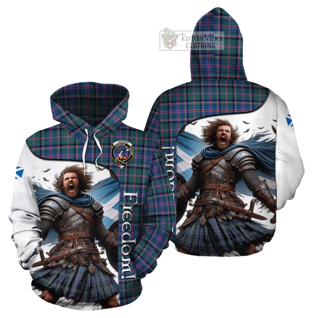 Tartan Vibes Clothing Cooper Crest Tartan Cotton Hoodie Inspired by the Freedom of Scottish Warrior