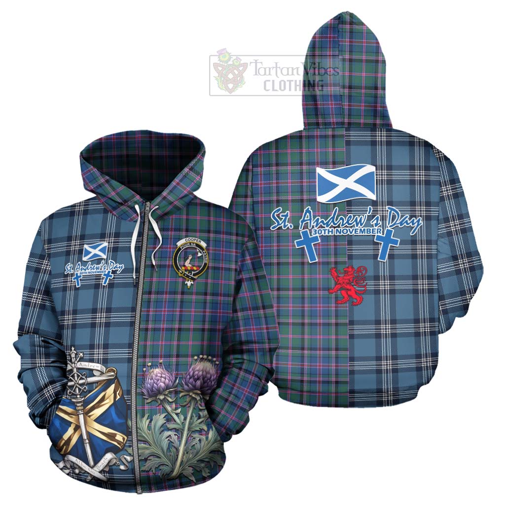 Tartan Vibes Clothing Cooper Tartan Hoodie Happy St. Andrew's Day Half Tartan Style