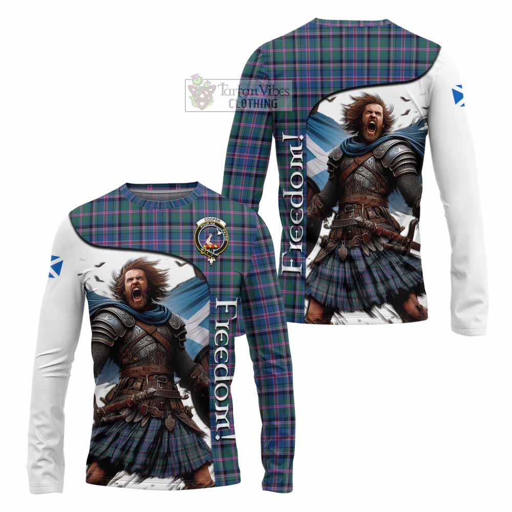 Tartan Vibes Clothing Cooper Crest Tartan Long Sleeve T-Shirt Inspired by the Freedom of Scottish Warrior