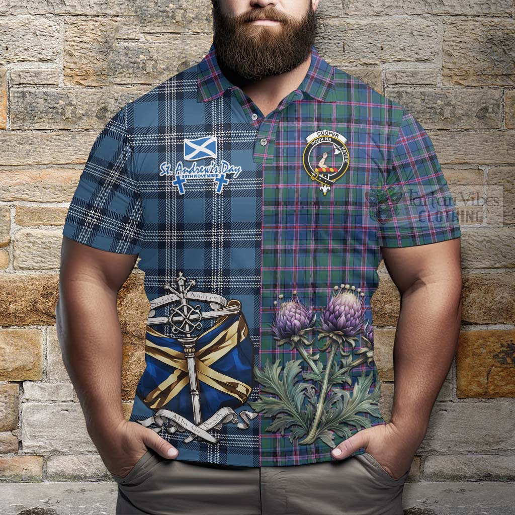 Tartan Vibes Clothing Cooper Tartan Polo Shirt Happy St. Andrew's Day Half Tartan Style