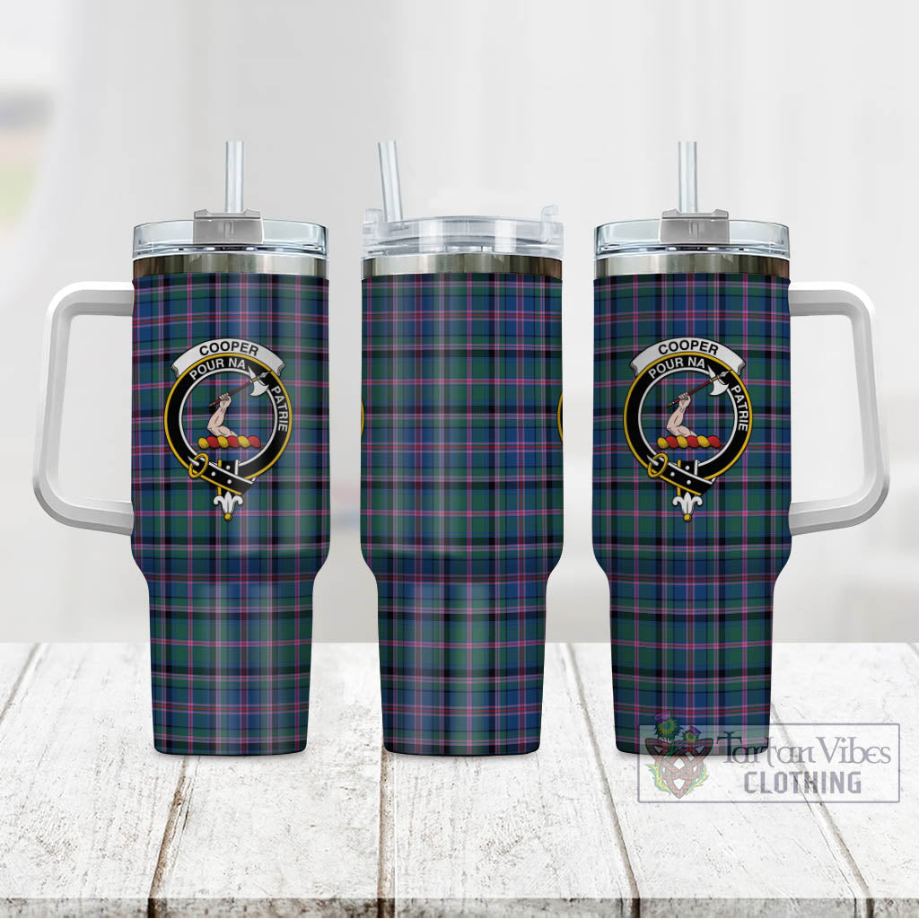 Tartan Vibes Clothing Cooper Tartan and Family Crest Tumbler with Handle