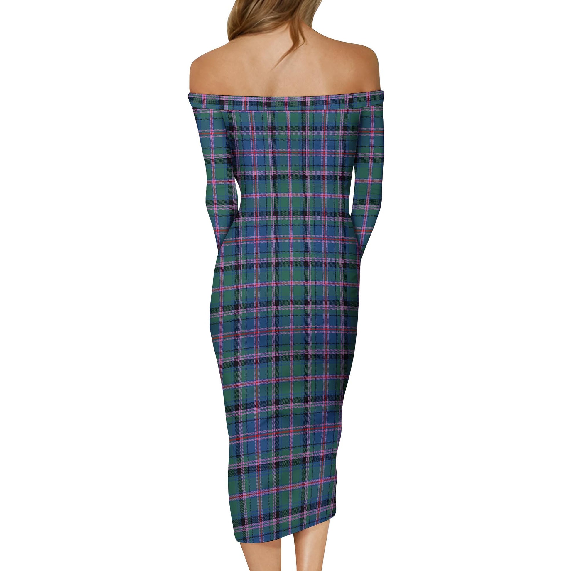 Cooper Tartan Off Shoulder Lady Dress - Tartanvibesclothing