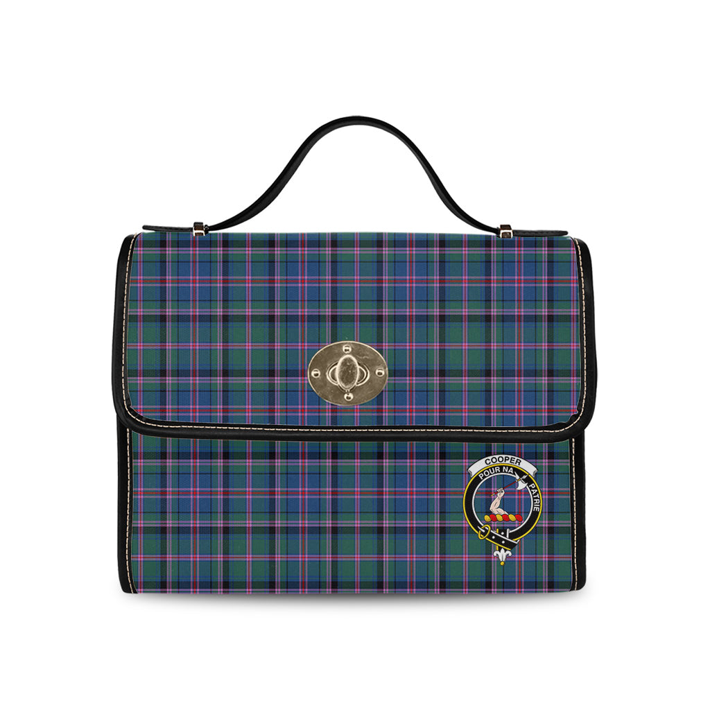 cooper-tartan-leather-strap-waterproof-canvas-bag-with-family-crest