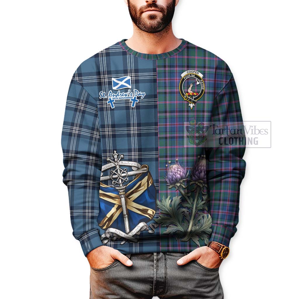 Tartan Vibes Clothing Cooper Tartan Sweatshirt Happy St. Andrew's Day Half Tartan Style