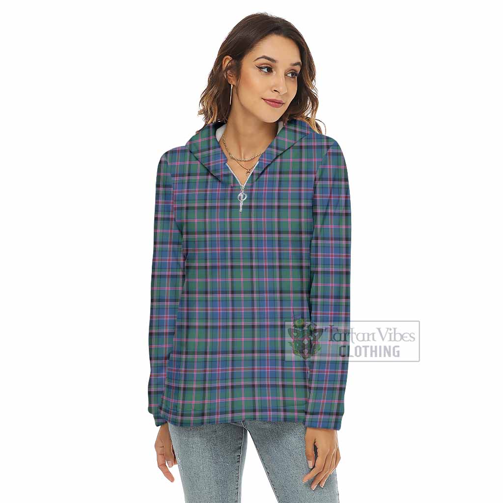 Tartan Vibes Clothing Cooper Tartan Women's Borg  Half Zip Fleece Hoodie