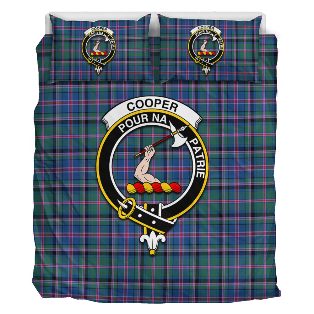 Cooper Tartan Bedding Set with Family Crest - Tartan Vibes Clothing