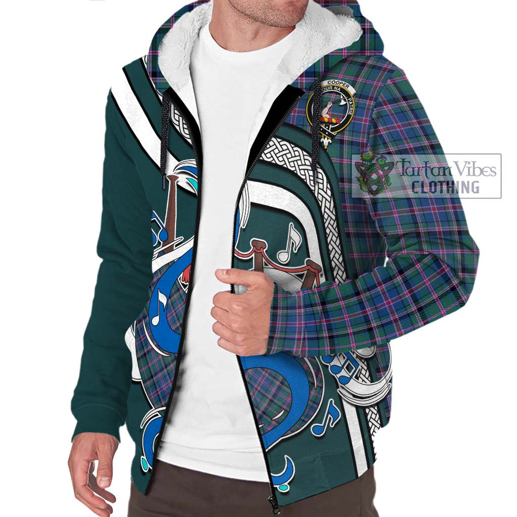 Cooper Tartan Sherpa Hoodie with Epic Bagpipe Style Unisex - Tartanvibesclothing Shop