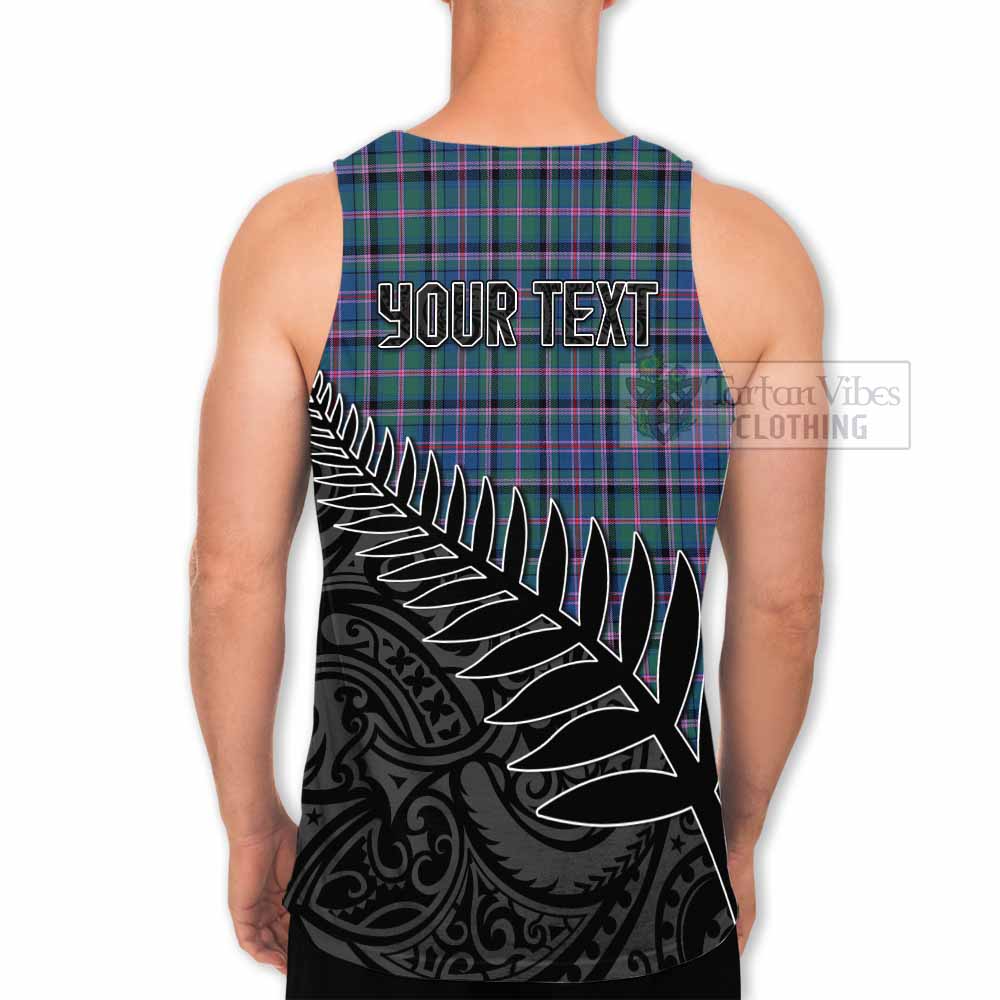 Tartan Vibes Clothing Cooper Crest Tartan Men's Tank Top with New Zealand Silver Fern Half Style