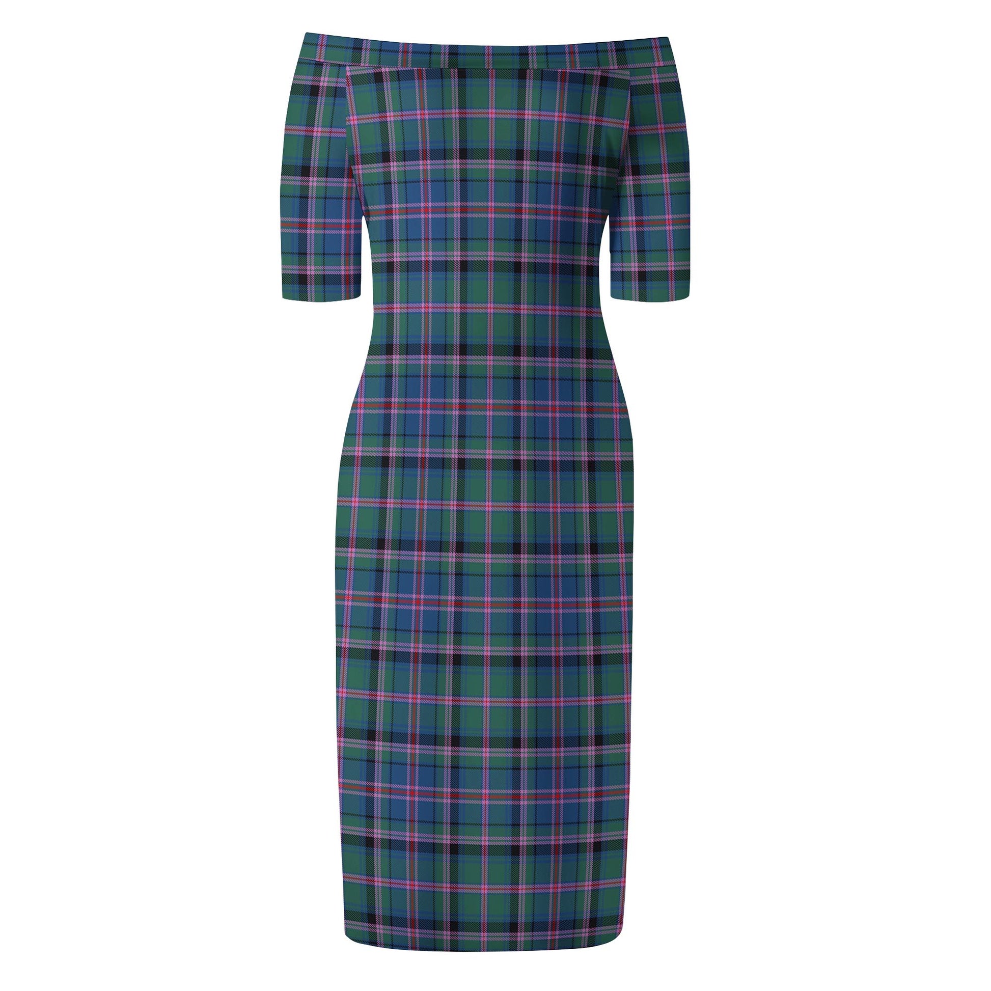 Cooper Tartan Off Shoulder Lady Dress - Tartanvibesclothing