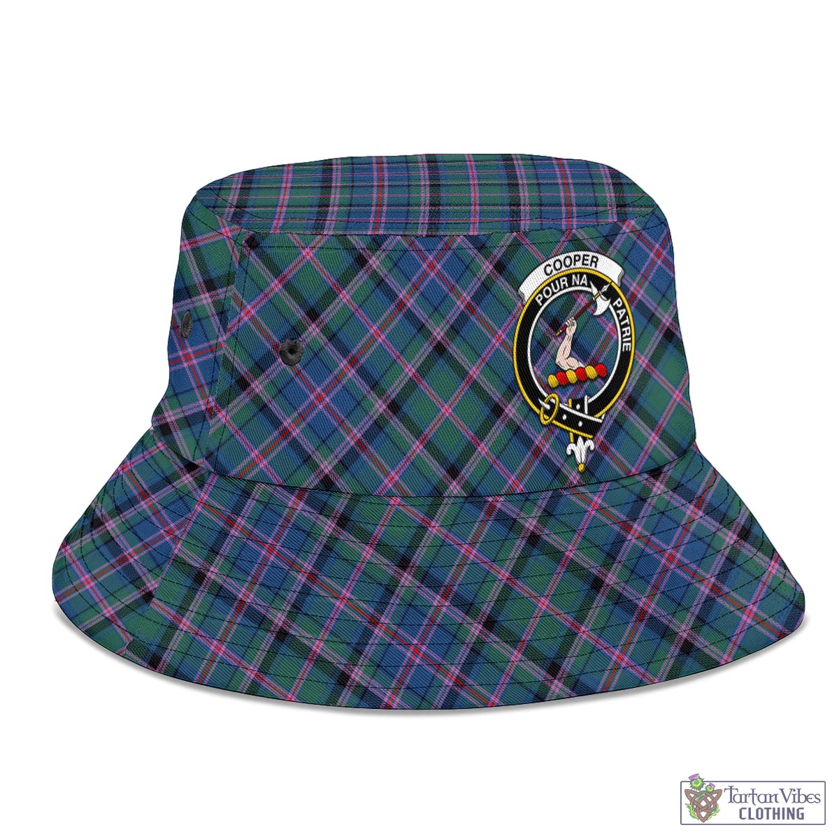 Tartan Vibes Clothing Cooper Tartan Bucket Hat with Family Crest