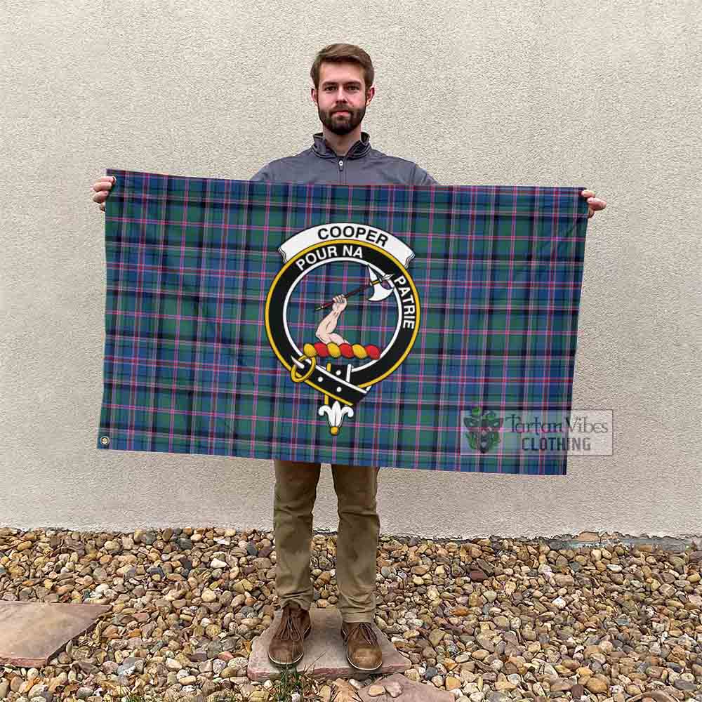 Tartan Vibes Clothing Cooper Tartan House Flag with Family Crest