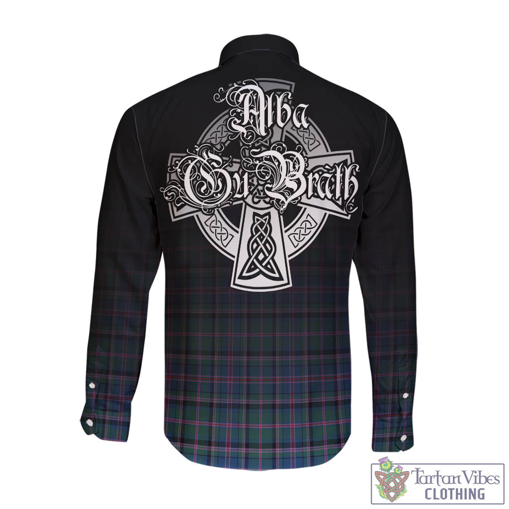 Tartan Vibes Clothing Cooper Tartan Long Sleeve Button Up Featuring Alba Gu Brath Family Crest Celtic Inspired