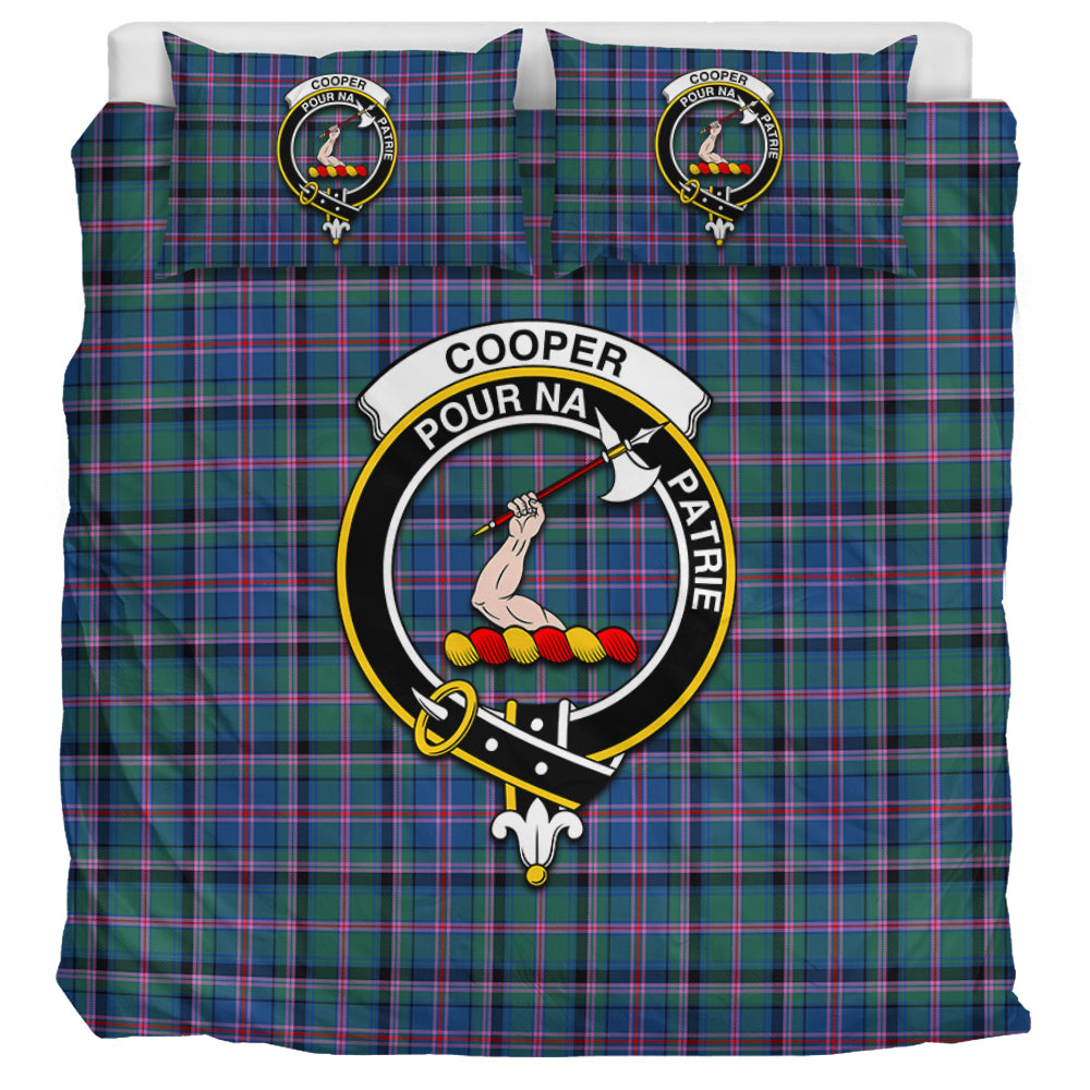 Cooper Tartan Bedding Set with Family Crest UK Bedding Set UK Super King 104*94 inch - Tartan Vibes Clothing