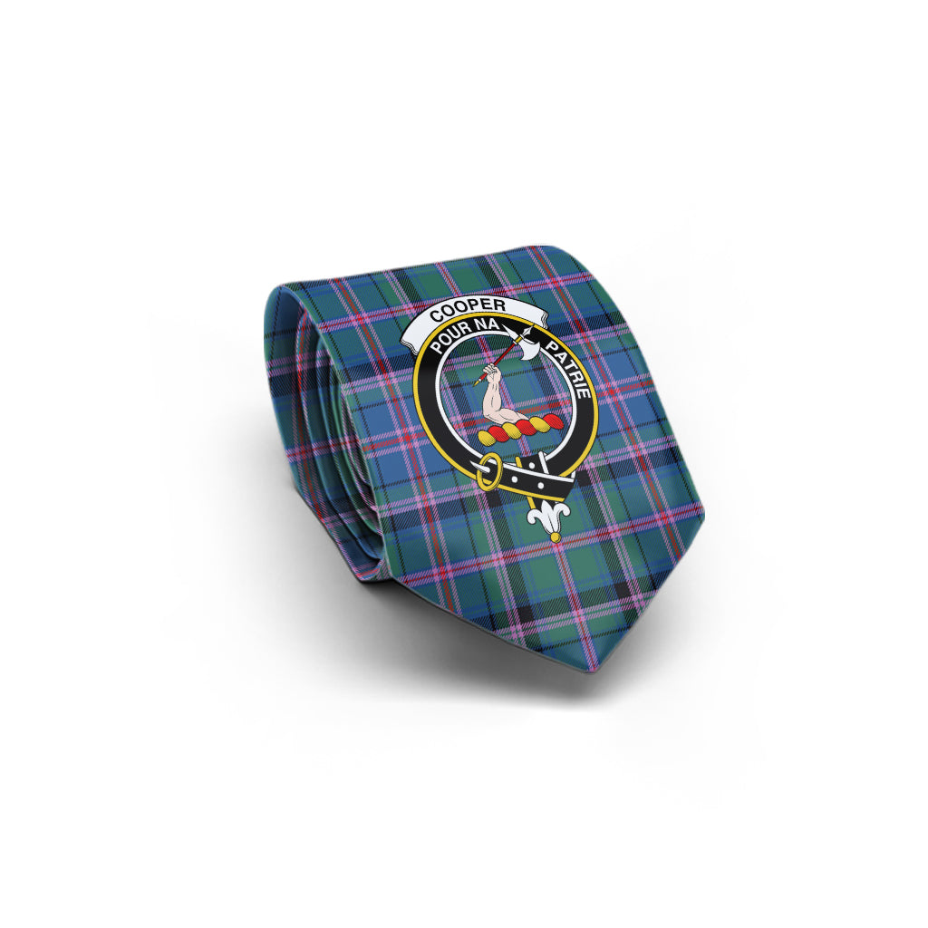 Cooper Tartan Classic Necktie with Family Crest - Tartan Vibes Clothing