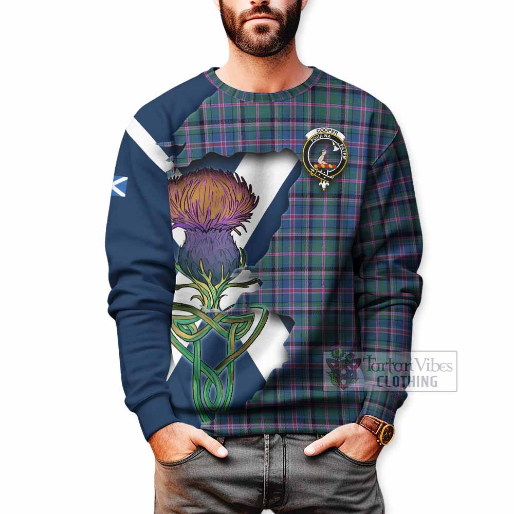 Cooper Tartan Family Crest Sweatshirt Scottish Thistle Celtic Inspired - Tartan Vibes Clothing