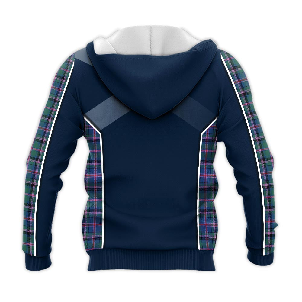 Tartan Vibes Clothing Cooper Tartan Knitted Hoodie with Family Crest and Scottish Thistle Vibes Sport Style