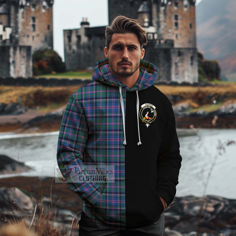 Tartan Vibes Clothing Cooper Tartan Cotton Hoodie with Family Crest and Half Of Me Style