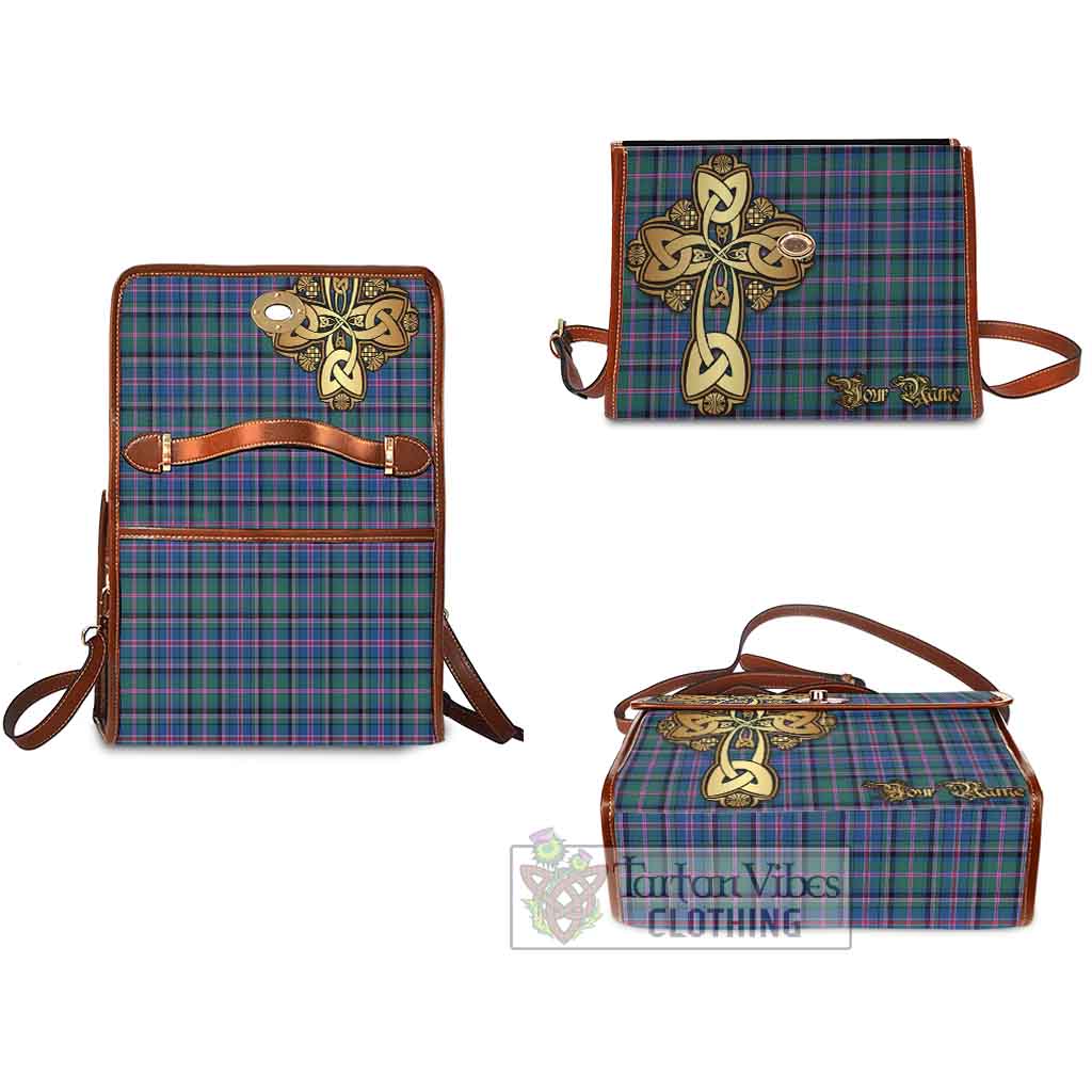 Tartan Vibes Clothing Cooper Tartan Waterproof Canvas Bag Golden Thistle Celtic Cross Style