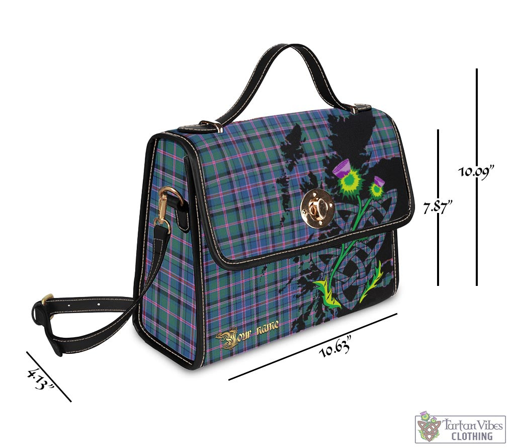 Tartan Vibes Clothing Cooper Tartan Waterproof Canvas Bag with Scotland Map and Thistle Celtic Accents