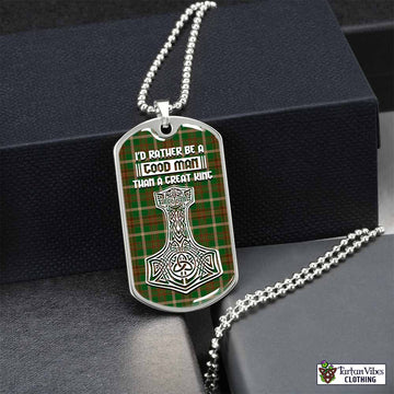 Copeland Tartan Dog Tag Necklace Viking Mjolnir Style