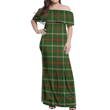 Copeland Tartan Off Shoulder Long Dress