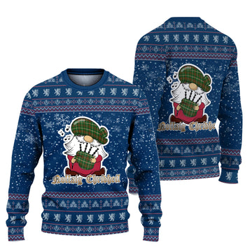 Copeland Clan Christmas Family Ugly Sweater with Funny Gnome Playing Bagpipes