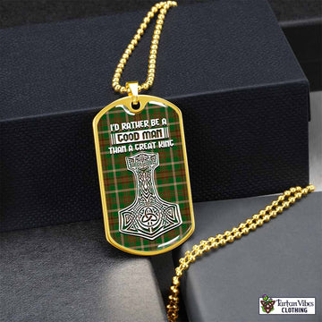 Copeland Tartan Dog Tag Necklace Viking Mjolnir Style