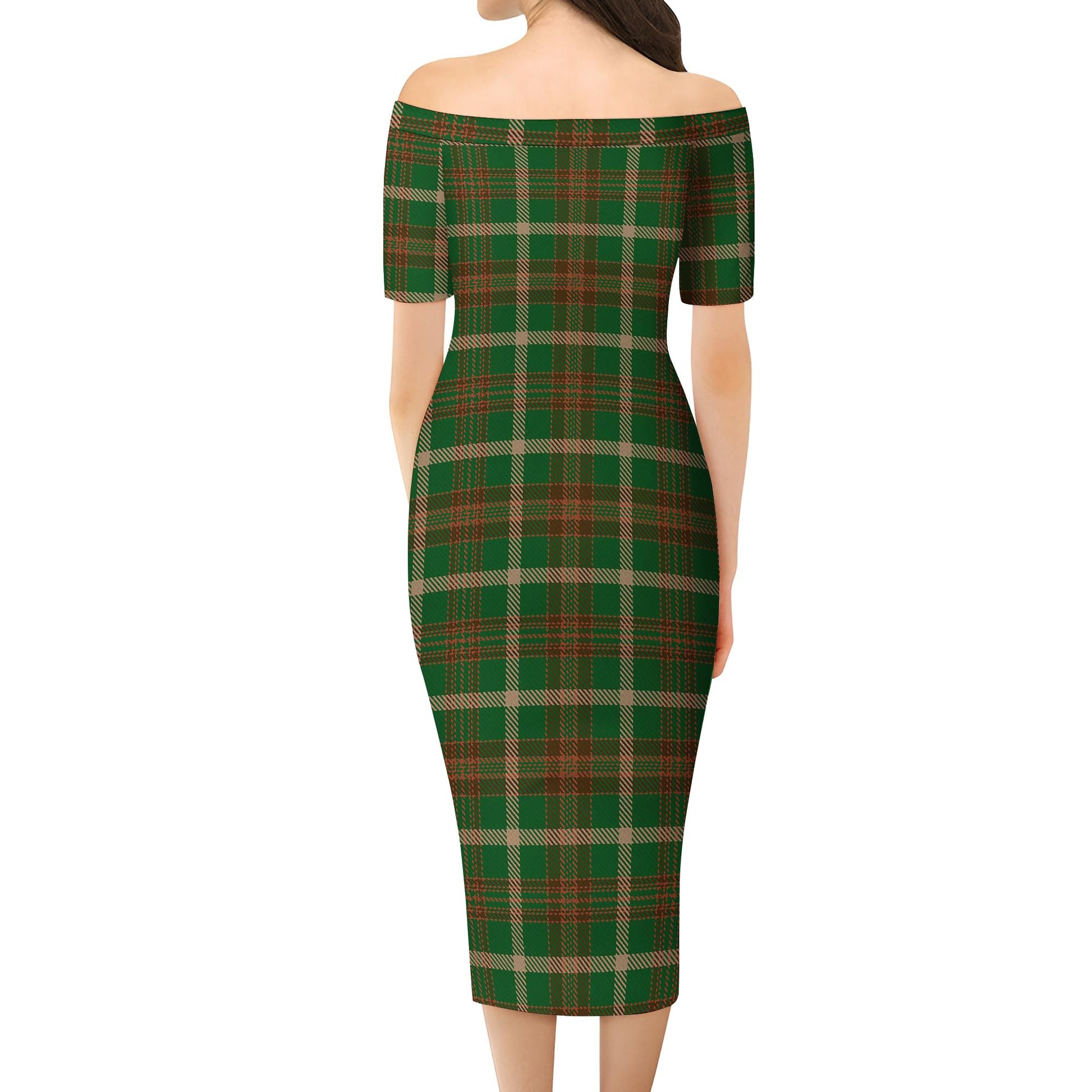 Copeland Tartan Off Shoulder Lady Dress - Tartanvibesclothing