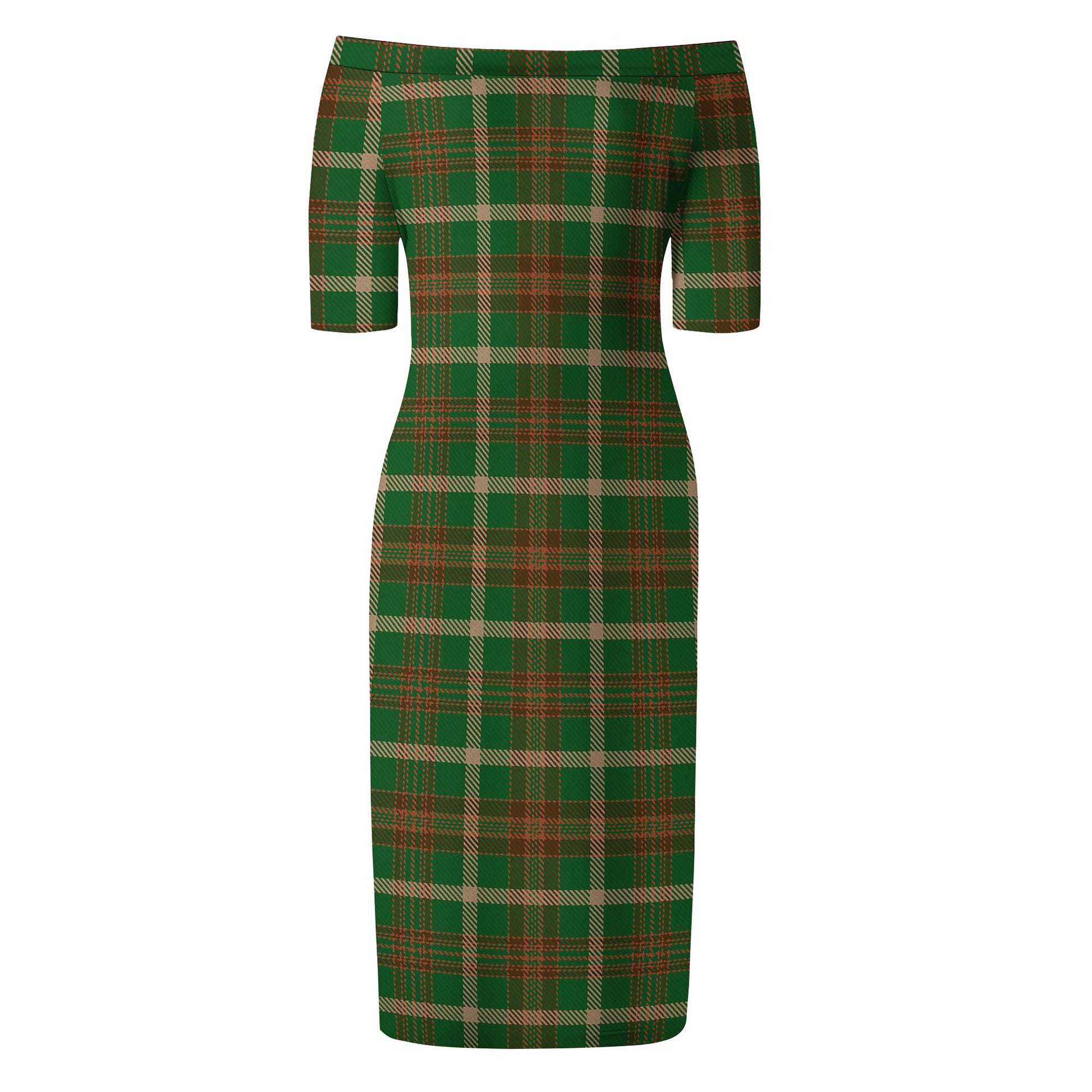 Copeland Tartan Off Shoulder Lady Dress - Tartanvibesclothing