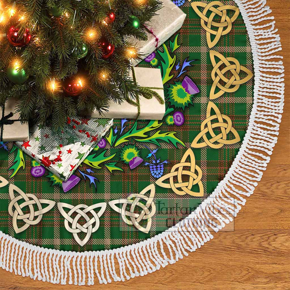 Tartan Vibes Clothing Copeland Tartan Christmas Tree Skirt with Thistle Celtic Knot Style