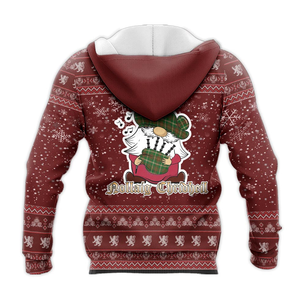 Copeland Clan Christmas Knitted Hoodie with Funny Gnome Playing Bagpipes - Tartanvibesclothing