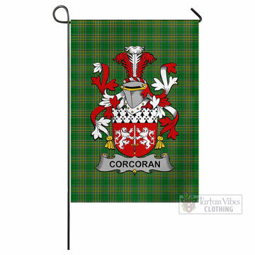 Corcoran Irish Clan Tartan Flag with Coat of Arms