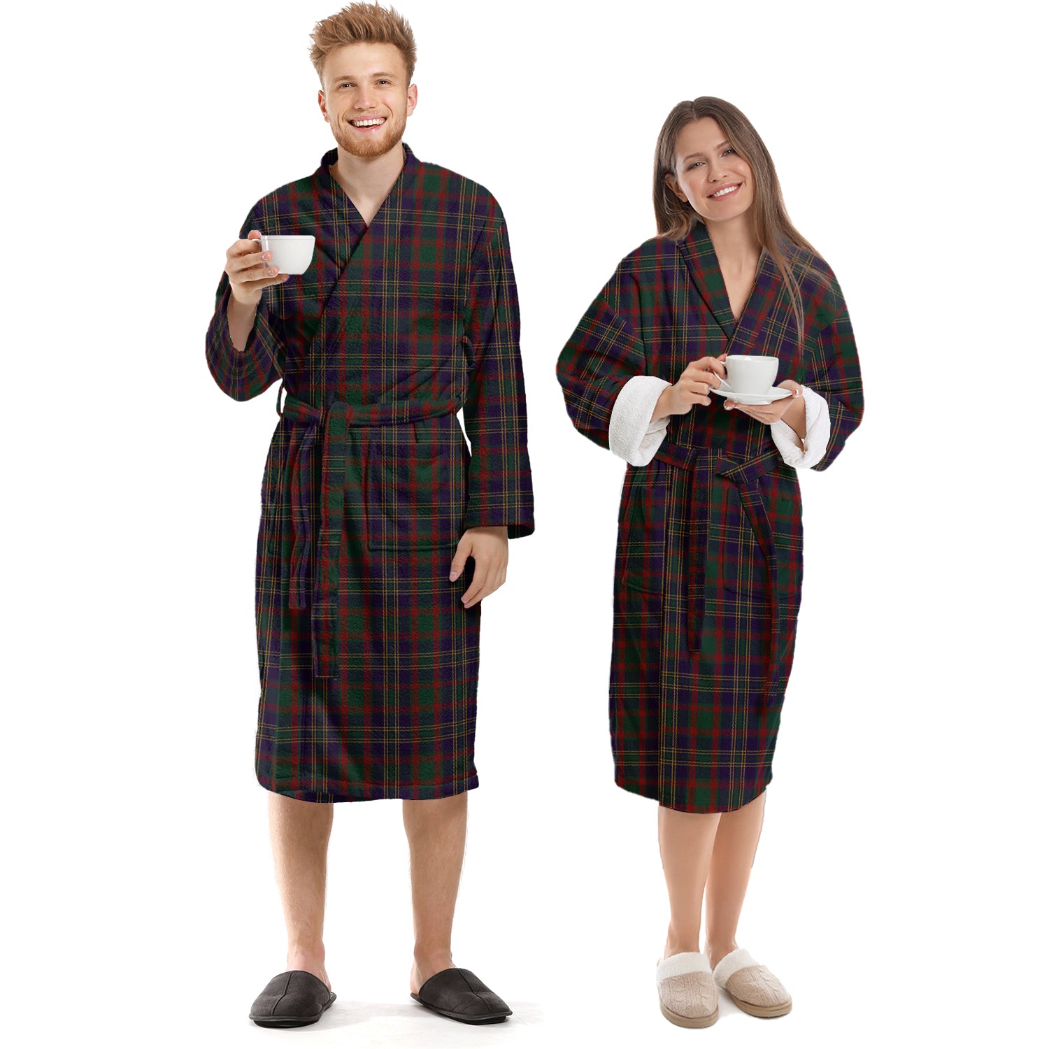 Cork County Ireland Tartan Bathrobe Unisex S - Tartan Vibes Clothing