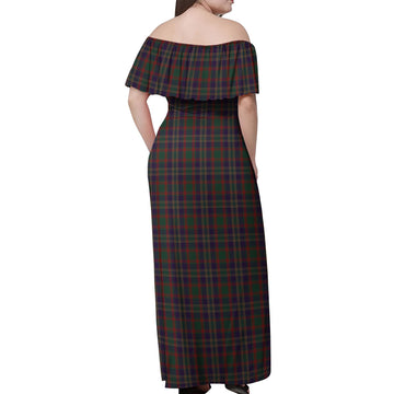 Cork County Ireland Tartan Off Shoulder Long Dress