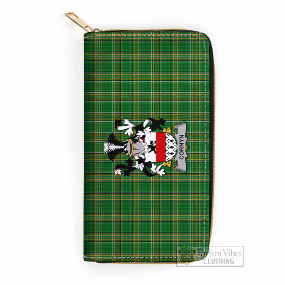Cornyn Irish Clan Tartan Women's Leather Wallet with Coat of Arms One Size 19.7*10.5*3.5 cm - Tartan Vibes Clothing