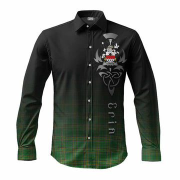 Cornyn Irish Clan Long Sleeve Button Shirt with Coat of Arms Erin Go Bragh Celtic Inspired Men's Shirt S - Tartan Vibes Clothing