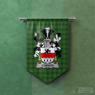 Cornyn Irish Clan Tartan Gonfalon, Tartan Banner with Coat of Arms Chevron - Tartan Vibes Clothing
