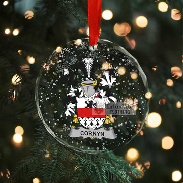 Cornyn Irish Clan Christmas Glass Ornament with Coat of Arms - 2D-tartanvibesclothing