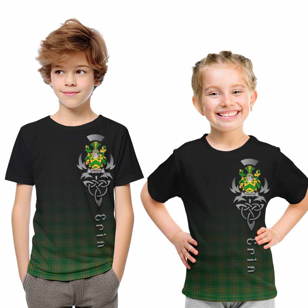 Corrigan Irish Clan Kid T-Shirt with Coat of Arms Erin Go Bragh Celtic Inspired Youth XL Size14 - Tartan Vibes Clothing