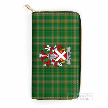 Corry Irish Clan Tartan Women's Leather Wallet with Coat of Arms One Size 19.7*10.5*3.5 cm - Tartan Vibes Clothing