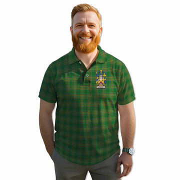 Cosker Irish Clan Tartan Men's Polo Shirt with Coat of Arms