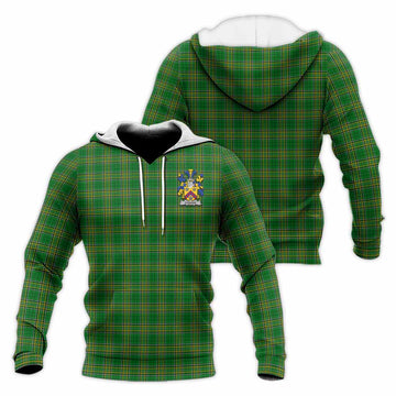 Cosker Irish Clan Tartan Knitted Hoodie with Coat of Arms