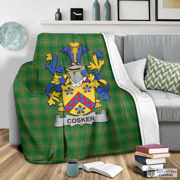 Cosker Irish Clan Tartan Blanket with Coat of Arms