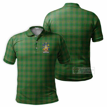 Cosker Irish Clan Tartan Men's Polo Shirt with Coat of Arms