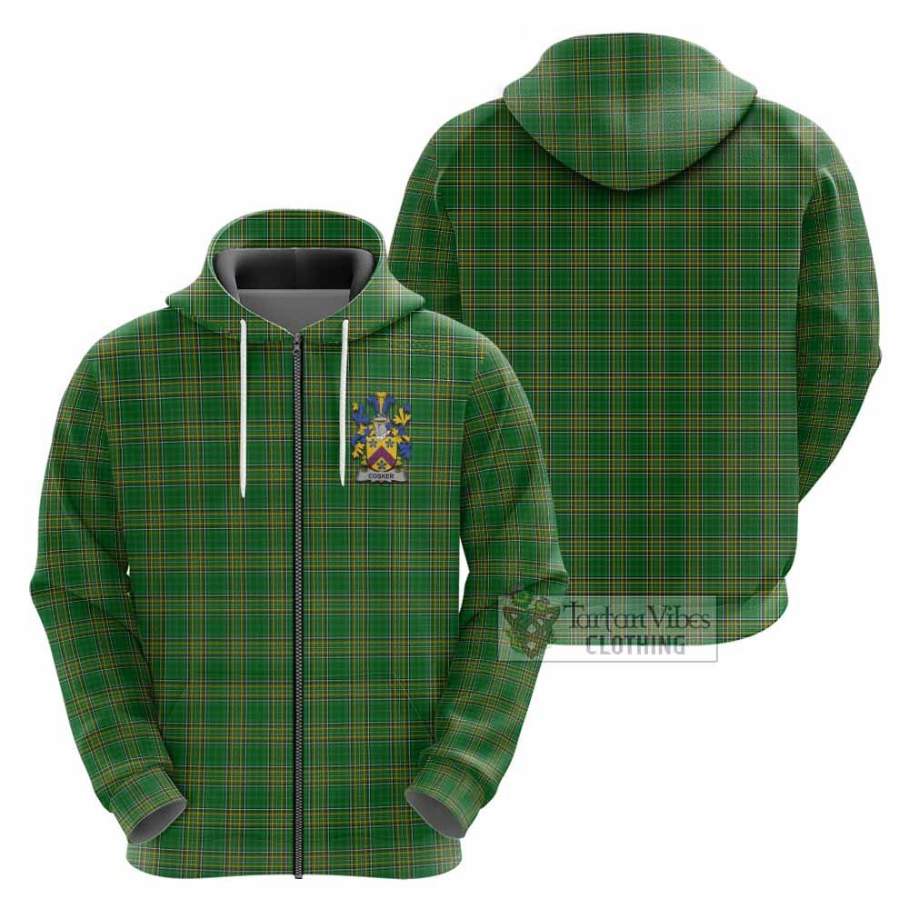 Cosker Irish Clan Tartan Hoodie with Coat of Arms