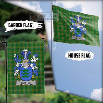 Cotter Irish Clan Tartan Flag with Coat of Arms