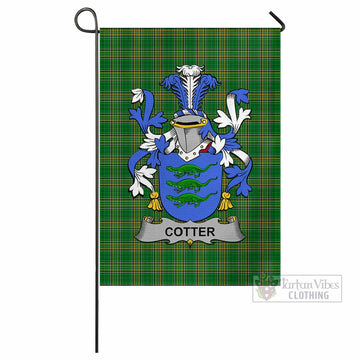 Cotter Irish Clan Tartan Flag with Coat of Arms