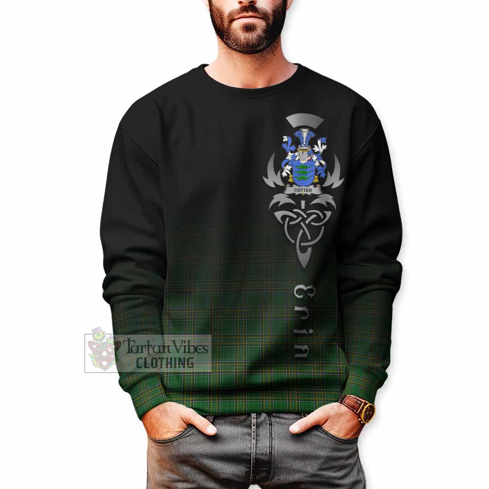 Cotter Irish Clan Sweatshirt with Coat of Arms Erin Go Bragh Celtic Inspired - Tartan Vibes Clothing